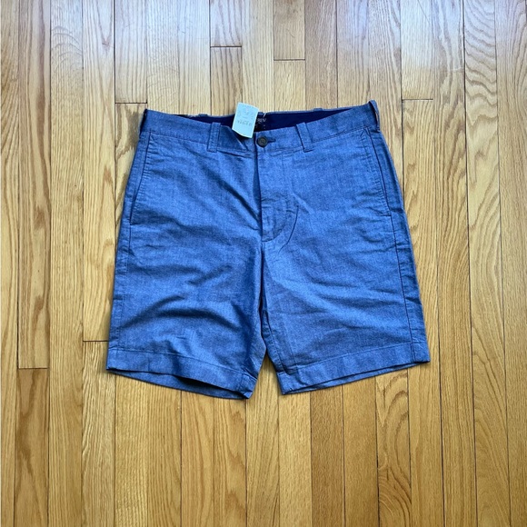J. Crew Shorts Nwt Jcrew Mens Chino Shorts Gramercy 32 Waist 9 Inseam Blue Chambray New